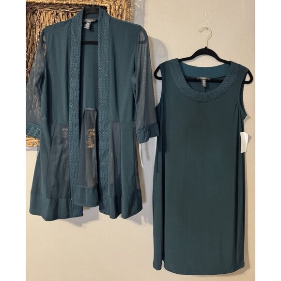 R & M Richards Jacket Dress 10P Pine Green Wedding Party Cruise NEW - Picture 7 of 16